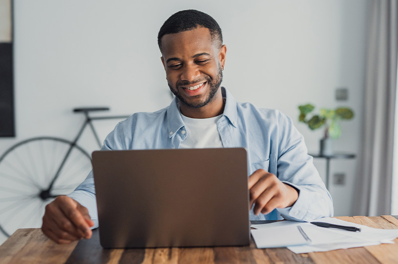 Man working on laptop