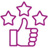 Thumbs up with stars icon