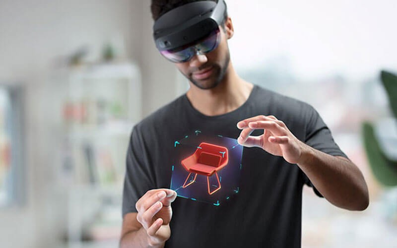 Microsoft Hololens in use