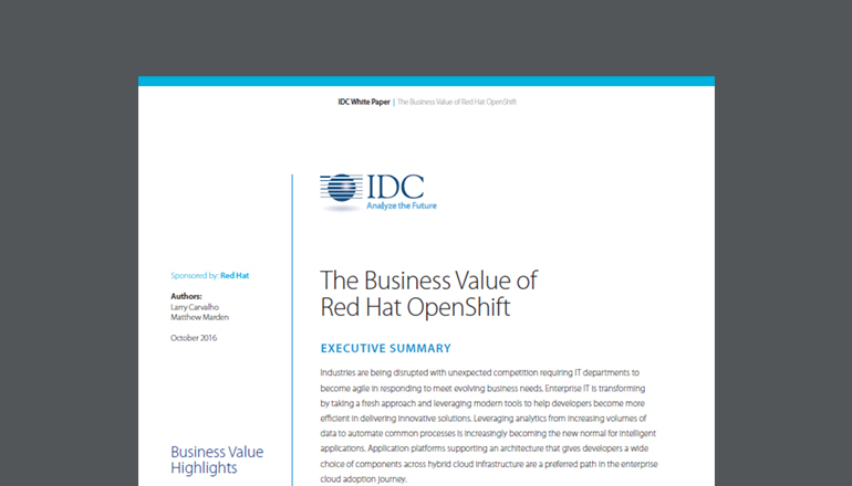 Article The Business Value of Red Hat OpenShift Image
