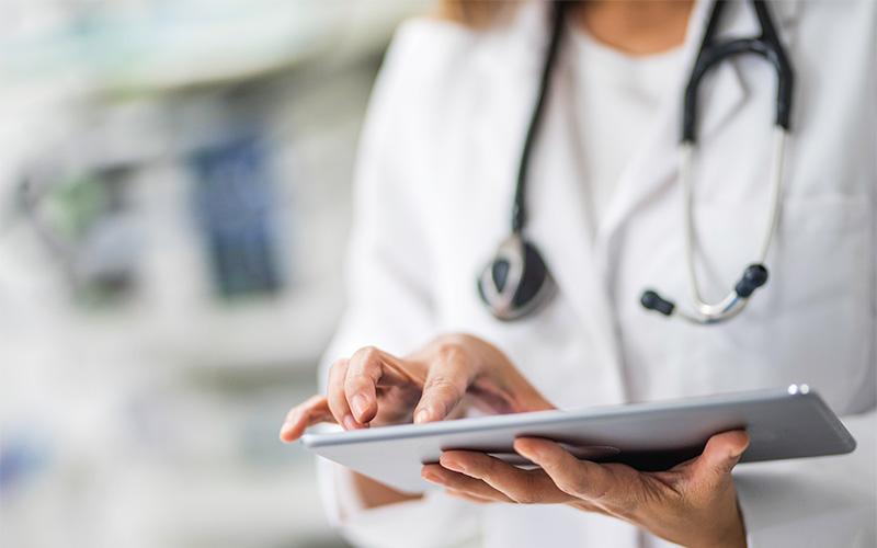 Healthcafre doctor on tablet computer