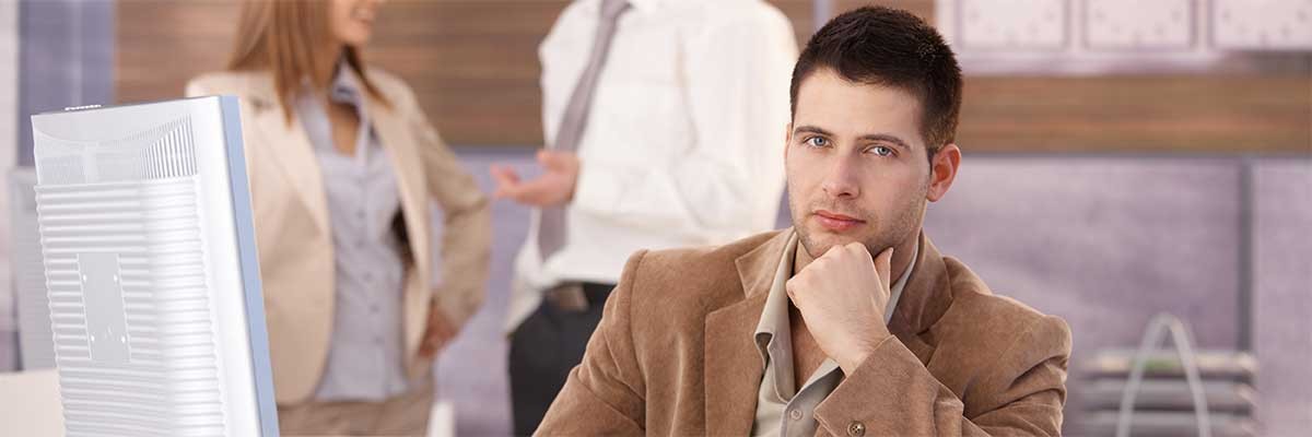 A Service Provider behind his desk