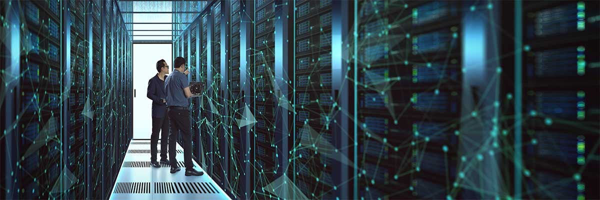 Technicians install Cloudian Object Storage for vCloud Director in a data center