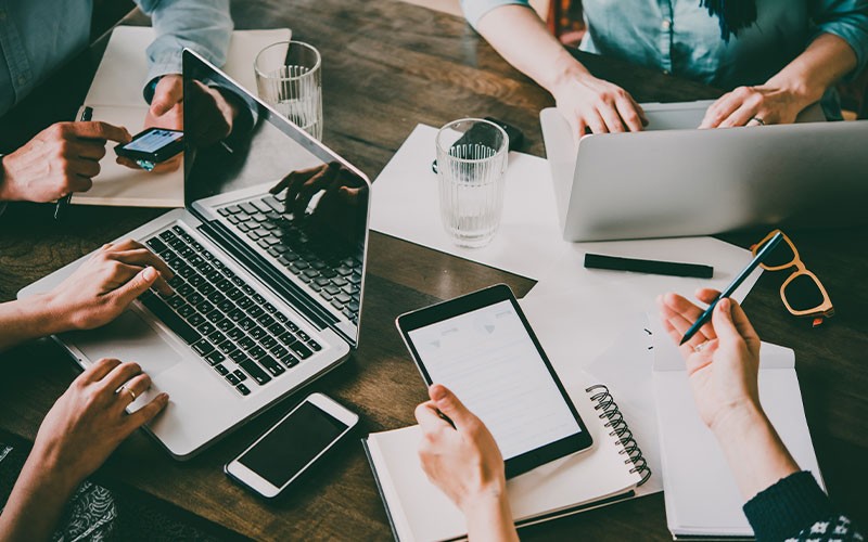 Group of colleagues during a meeting