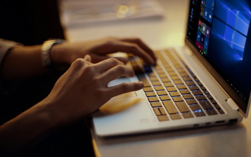 Streamline the management of security Close up of a laptop being used on a desk